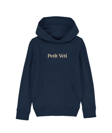 Sweat à capuche imprimé Enfant "Petit Yéti" Bleu marine - La Noix